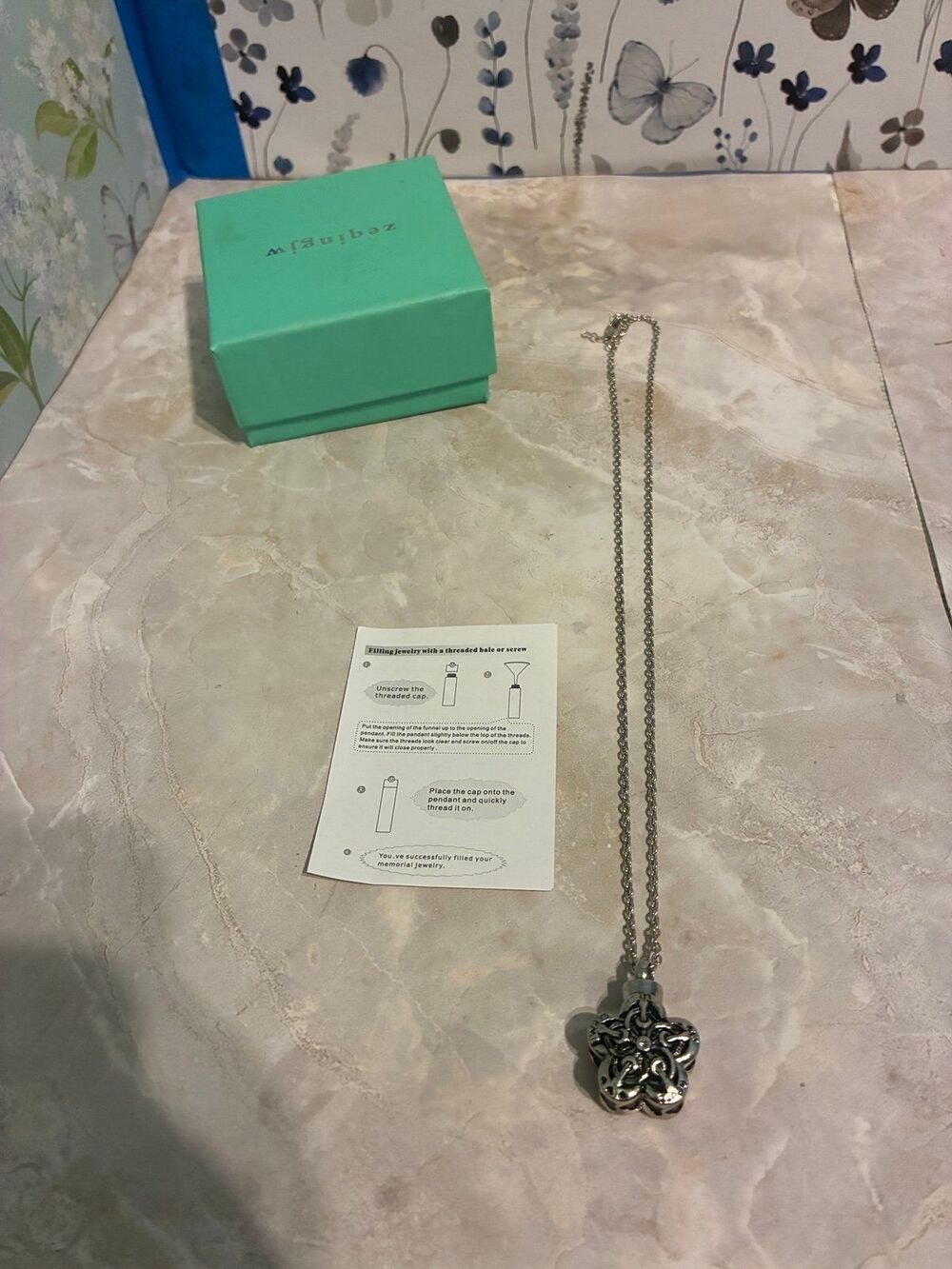 Memorial Ash Urn Necklace Pendant with Chain